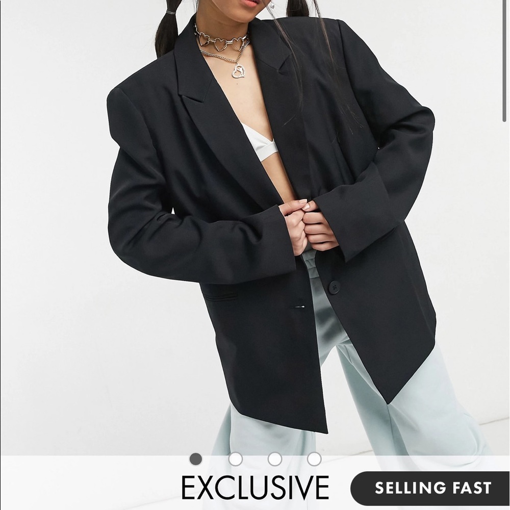 Collision oversized dad blazer